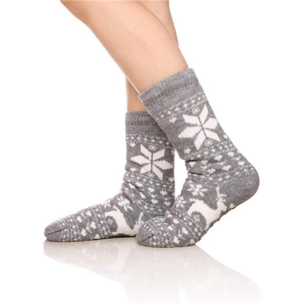 Fuzzy Warm Slipper Socks Women Winter floor Socks Super Soft lined with Grippers